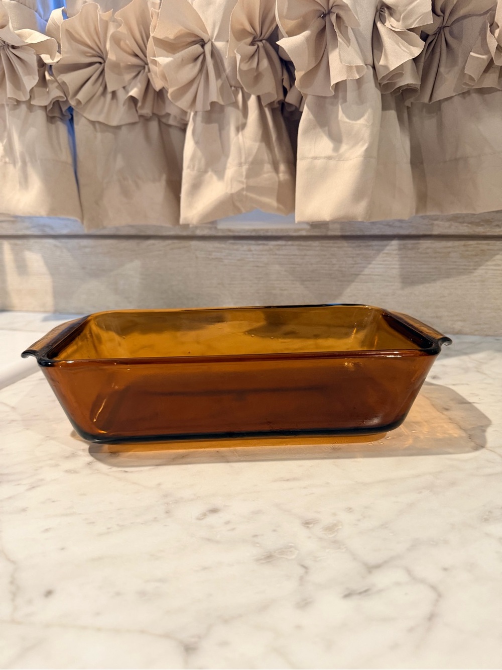 Vintage Anchor Hocking brown/amber glass 1 quart loaf pan